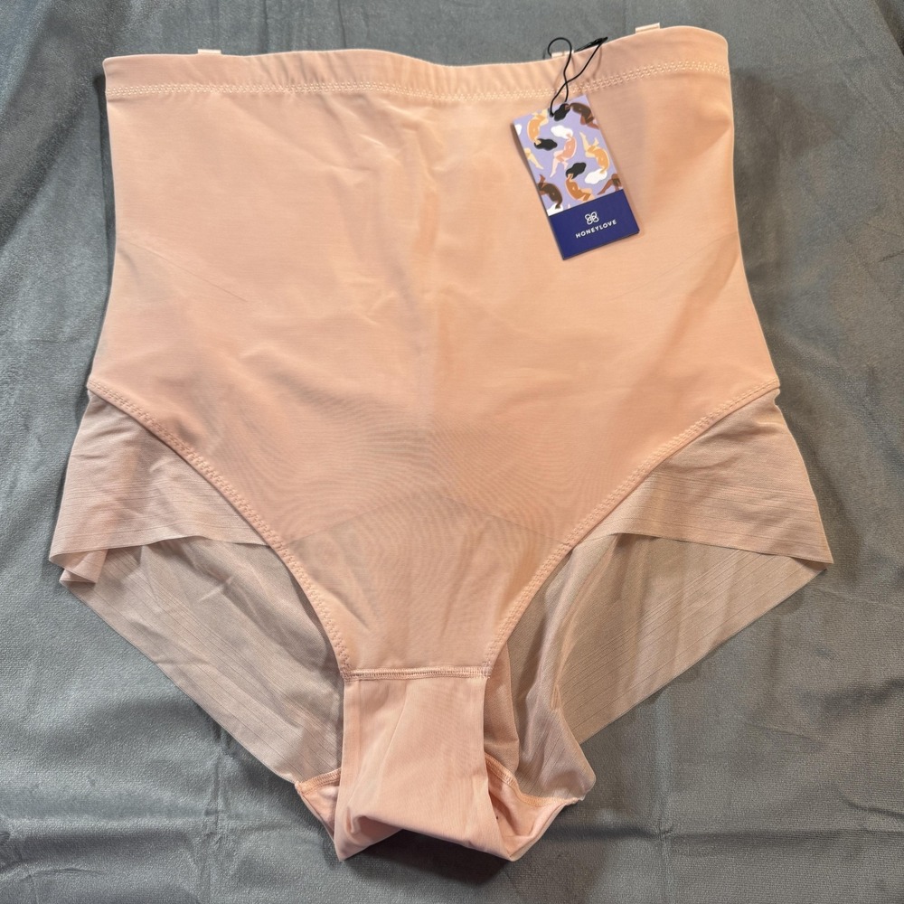 Honeylove SuperPower Brief Shapewear Womens 2X Beige High Waist Firm Control